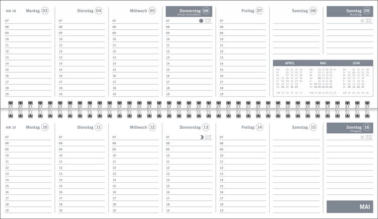 Produktbild: times&more Gr&uuml;n Wochenquerplaner 2027