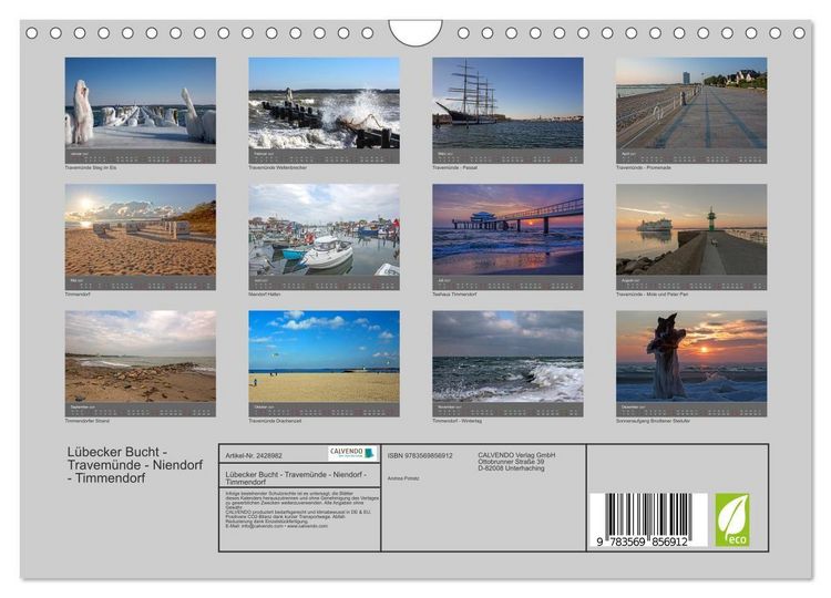 Produktbild: L&uuml;becker Bucht - Travem&uuml;nde - Niendorf - Timmendorf (Wandkalender 2027 DIN A4 quer), CALVENDO Monatskalender