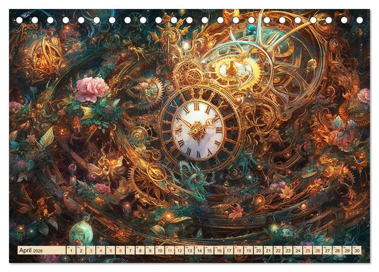 Produktbild: Floraler Steampunk (Tischkalender 2026 DIN A5 quer), CALVENDO Monatskalender