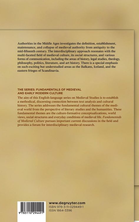 Produktbild: Authorities in the Middle Ages