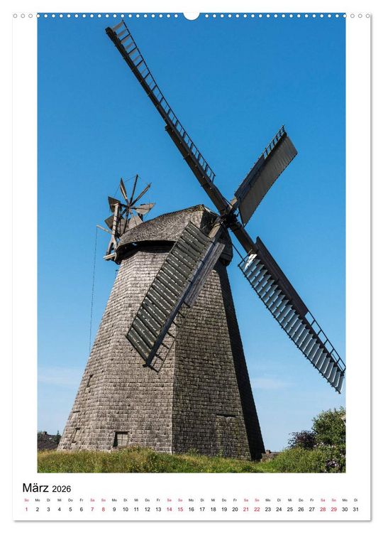 Produktbild: Historische Windm&uuml;hlen in Minden-L&uuml;bbecke (hochwertiger Premium Wandkalender 2026 DIN A2 hoch), Kunstdruck in Hochglanz