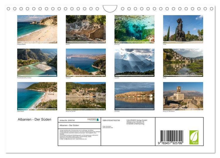 Produktbild: Albanien - Der S&uuml;den (Wandkalender 2026 DIN A4 quer), CALVENDO Monatskalender