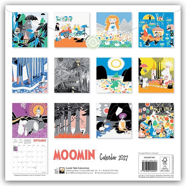 Produktbild: Tove Jansson: Moomin &ndash; Mumins 2027 &ndash; Original Flame Tree Publishing-Kalender [Kalender]