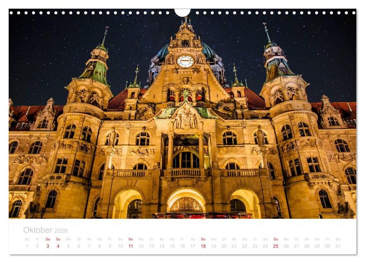 Produktbild: Hannover bei Nacht (Wandkalender 2026 DIN A3 quer), CALVENDO Monatskalender