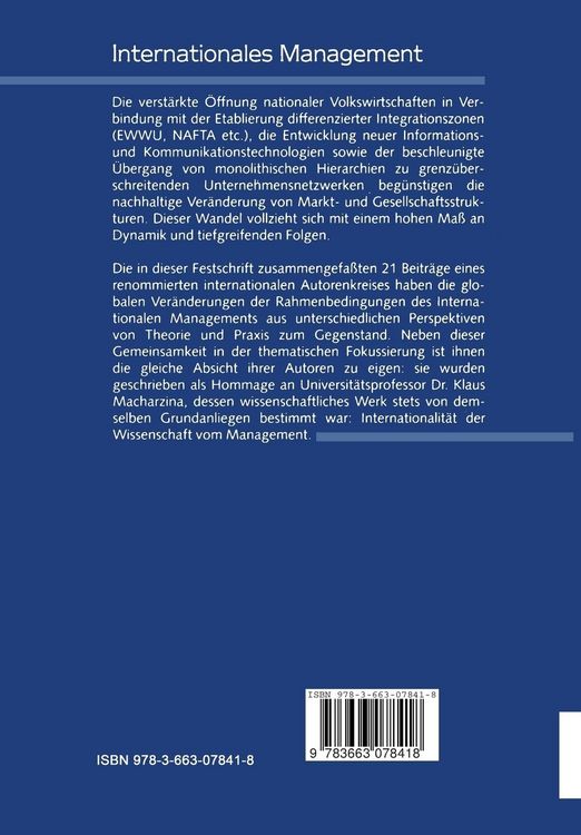 Produktbild: Internationales Management / International Management