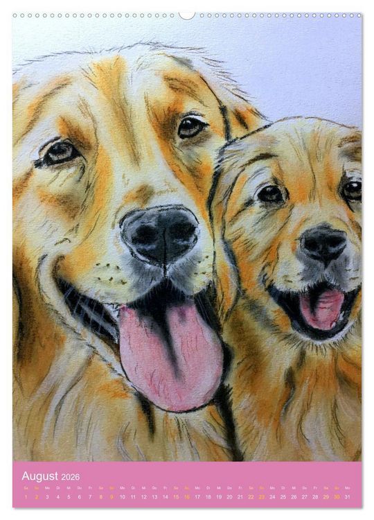 Produktbild: Hunde - Bezaubernde Portraitzeichnungen (hochwertiger Premium Wandkalender 2026 DIN A2 hoch), Kunstdruck in Hochglanz
