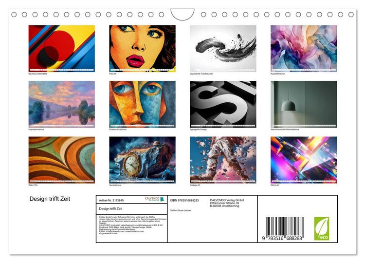 Produktbild: Design trifft Zeit (Wandkalender 2026 DIN A4 quer), CALVENDO Monatskalender