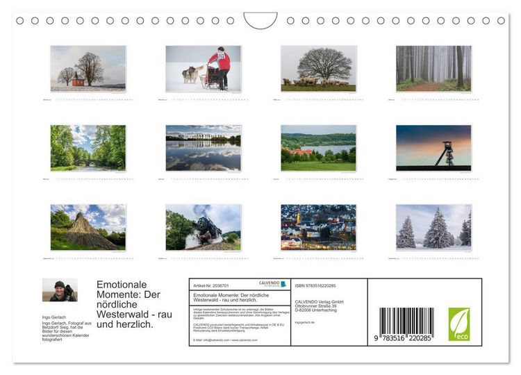 Produktbild: Emotionale Momente: Der n&ouml;rdliche Westerwald - rau und herzlich. (Wandkalender 2026 DIN A4 quer), CALVENDO Monatskalender