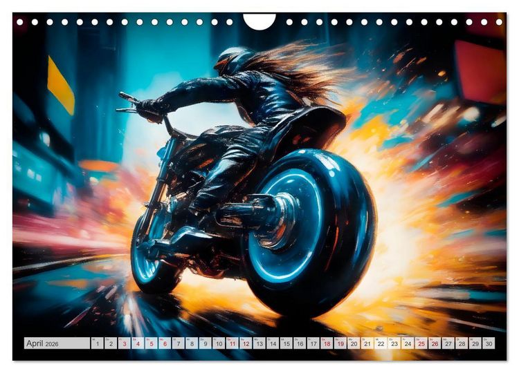 Produktbild: Coole KI-generierte MOTORR&Auml;DER (Wandkalender 2026 DIN A4 quer), CALVENDO Monatskalender