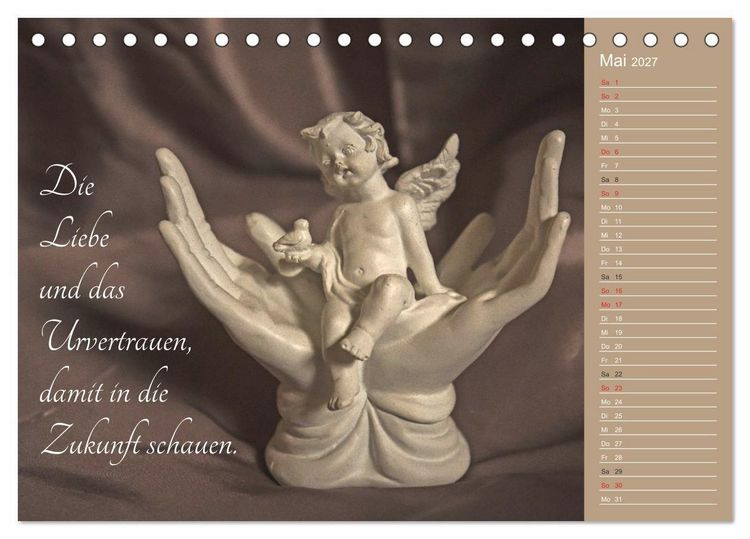 Produktbild: Engel - Die Worte der Liebe (Tischkalender 2027 DIN A5 quer), CALVENDO Monatskalender