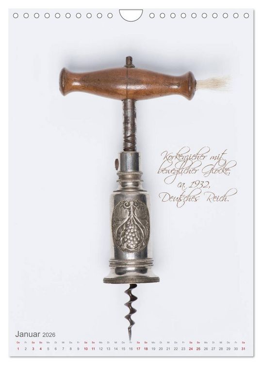 Produktbild: Emotionale Momente: Korkenzieher - geniales Alltagswerkzeug. (Wandkalender 2026 DIN A4 hoch), CALVENDO Monatskalender