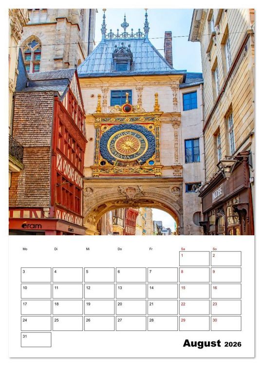 Produktbild: Rouen - Reiseplaner (hochwertiger Premium Wandkalender 2026 DIN A2 hoch), Kunstdruck in Hochglanz