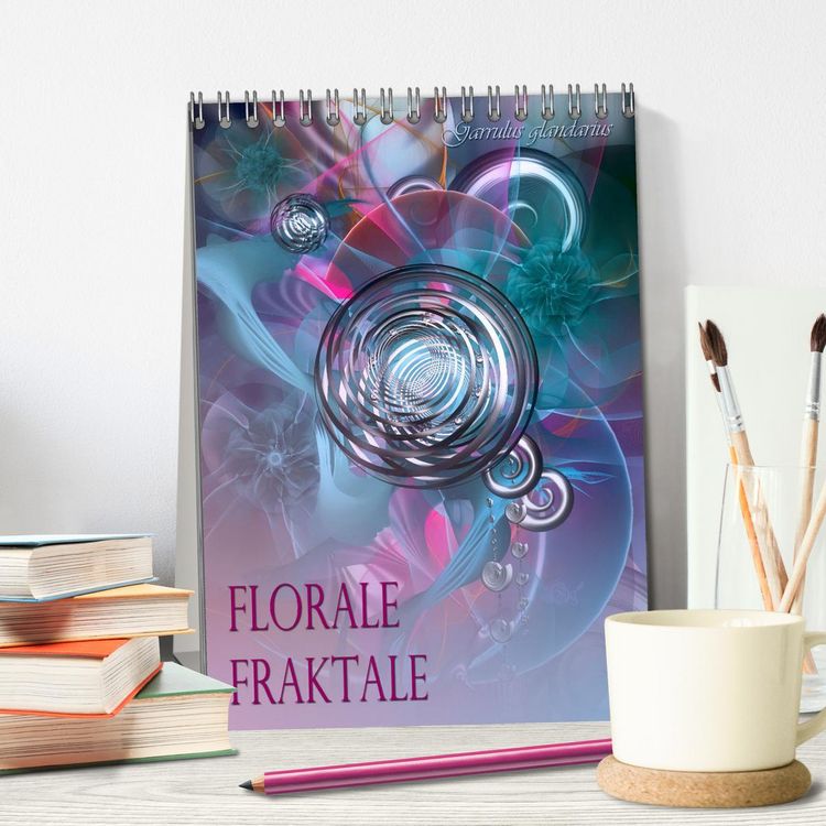 Produktbild: Florale Fraktale (Tischkalender 2026 DIN A5 hoch), CALVENDO Monatskalender