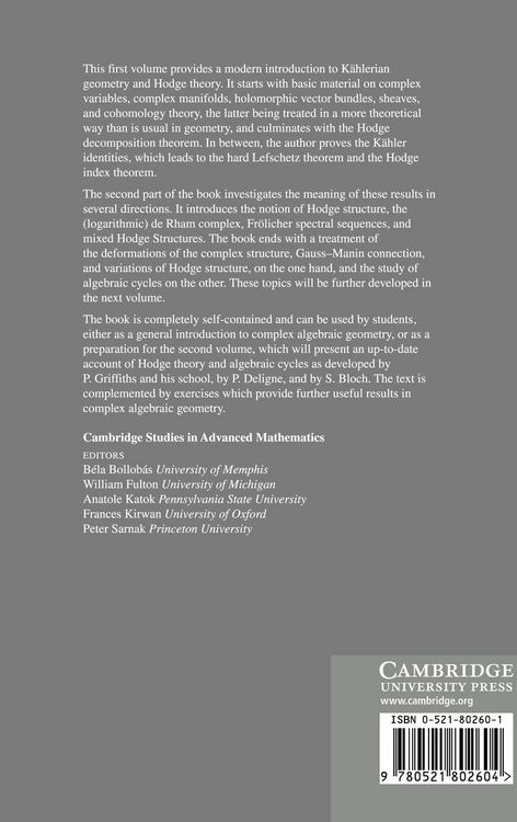 Produktbild: Hodge Theory and Complex Algebraic Geometry I