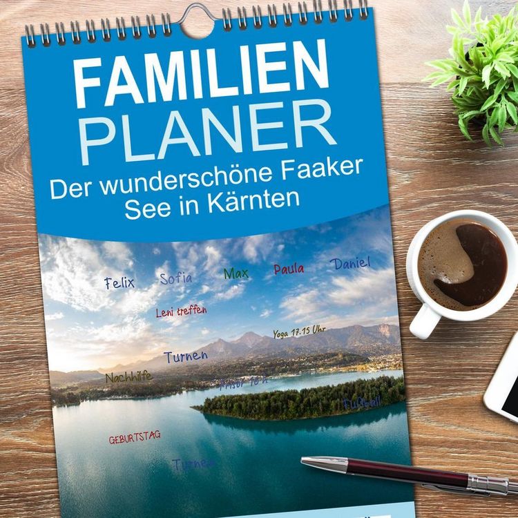 Produktbild: Familienplaner 2026 - Der wundersch&ouml;ne Faaker See in K&auml;rnten mit 5 Spalten (Wandkalender, 21 x 45 cm) CALVENDO