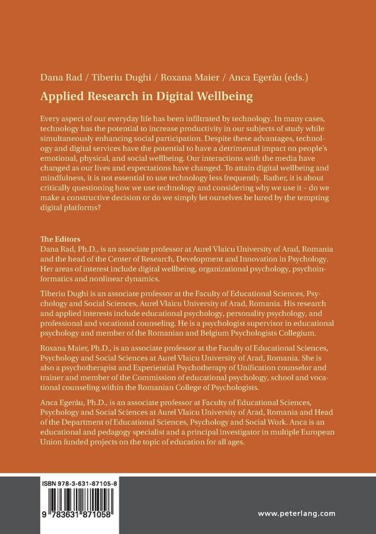 Produktbild: Applied Research in Digital Wellbeing