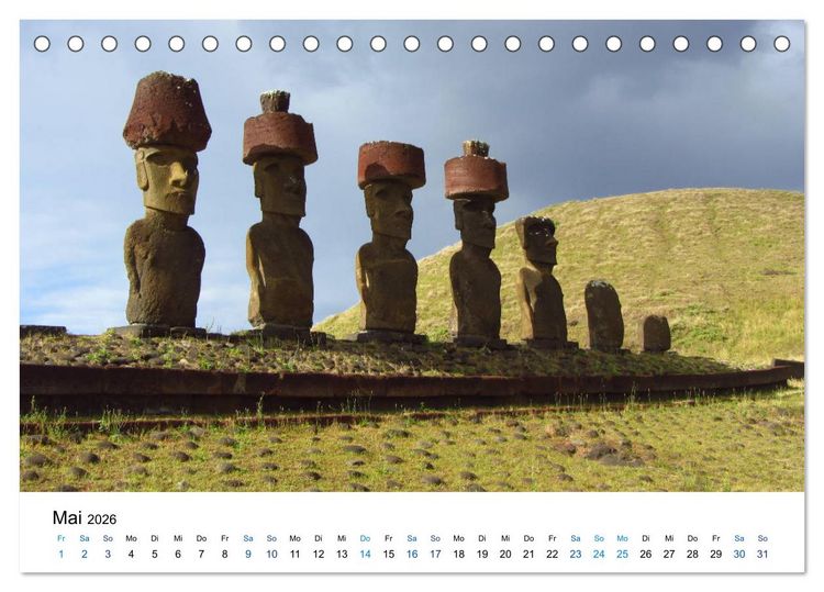 Produktbild: Die Osterinsel - mystisches Inselparadies im S&uuml;dostpazifik (Tischkalender 2026 DIN A5 quer), CALVENDO Monatskalender