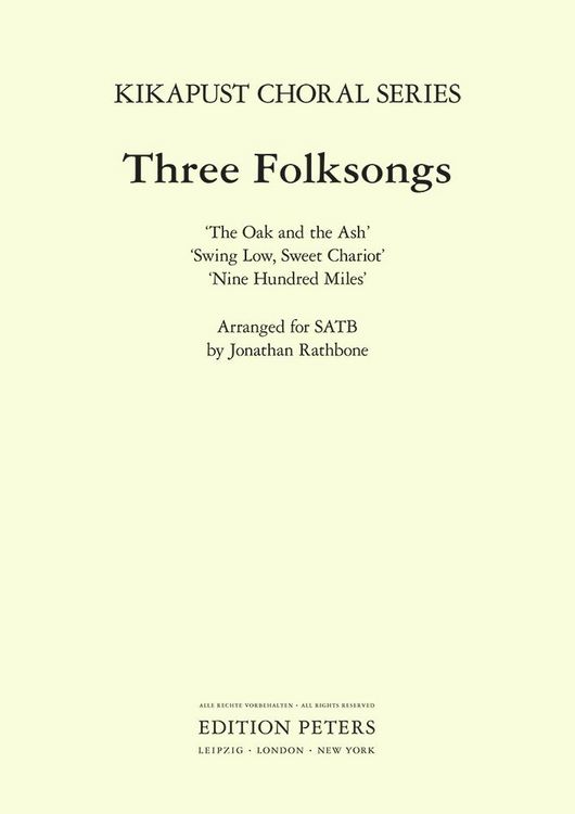 Produktbild: 3 Folk Songs For Satb Choir