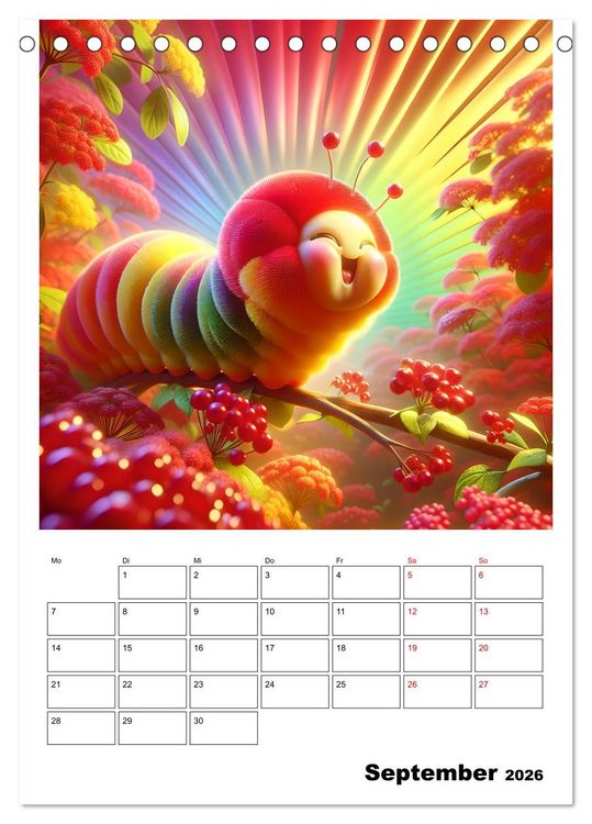 Produktbild: Heitere Insektenwelt (Tischkalender 2026 DIN A5 hoch), CALVENDO Monatskalender