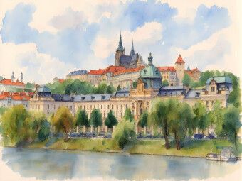 Produktbild: CALVENDO Puzzle Blick &uuml;ber die Moldau auf Prag | 1000 Teile Lege-Gr&ouml;&szlig;e 64x48cm Foto-Puzzle f&uuml;r gl&uuml;ckliche Stunden