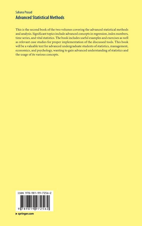 Produktbild: Advanced Statistical Methods