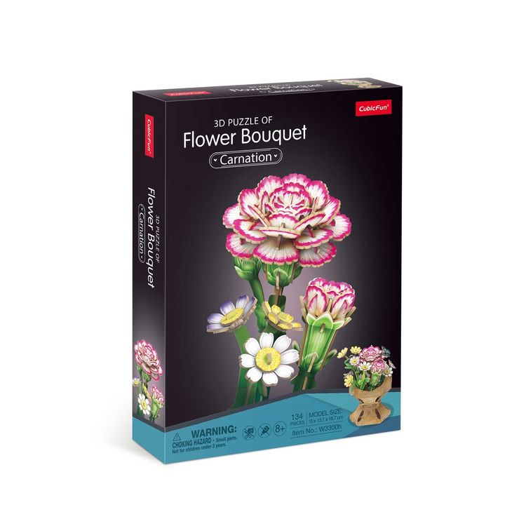 Produktbild: CUBICFUN - 3D Puzzle Blumentopf Nelke 134 Teile