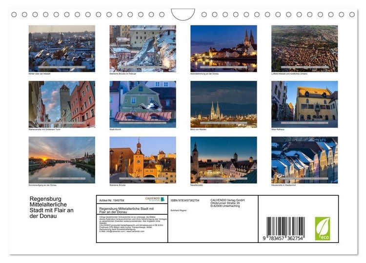 Produktbild: Regensburg Mittelalterliche Stadt mit Flair an der Donau (Wandkalender 2026 DIN A4 quer), CALVENDO Monatskalender