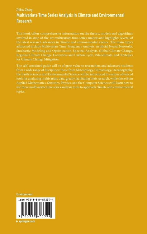 Produktbild: Multivariate Time Series Analysis in Climate and Environmental Research