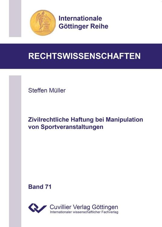 Produktbild: Zivilrechtliche Haftung bei Manipulation von Sportveranstaltungen
