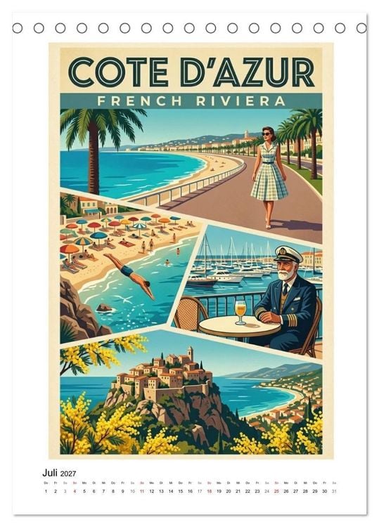 Produktbild: Sehnsucht Frankreich - Die Mid-Century Collection (Tischkalender 2027 DIN A5 hoch), CALVENDO Monatskalender