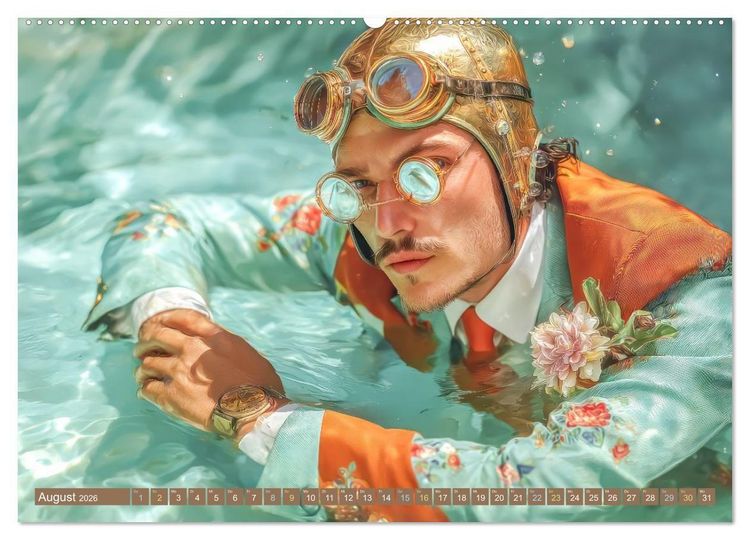 Produktbild: Dandy und Retro Vintage - Portraits mit Humor (hochwertiger Premium Wandkalender 2026 DIN A2 quer), Kunstdruck in Hochglanz