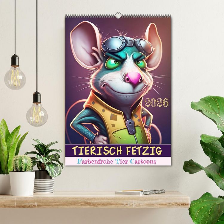 Produktbild: Tierisch fetzig (Wandkalender 2026 DIN A2 hoch), CALVENDO Monatskalender