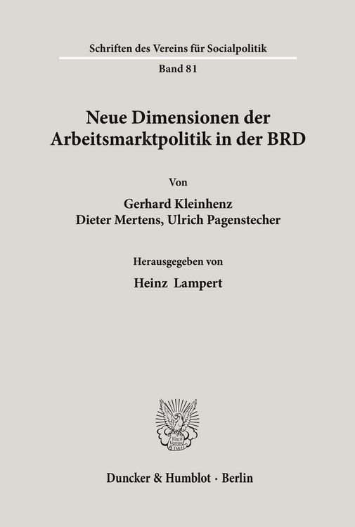 Produktbild: Neue Dimensionen der Arbeitsmarktpolitik in der BRD.