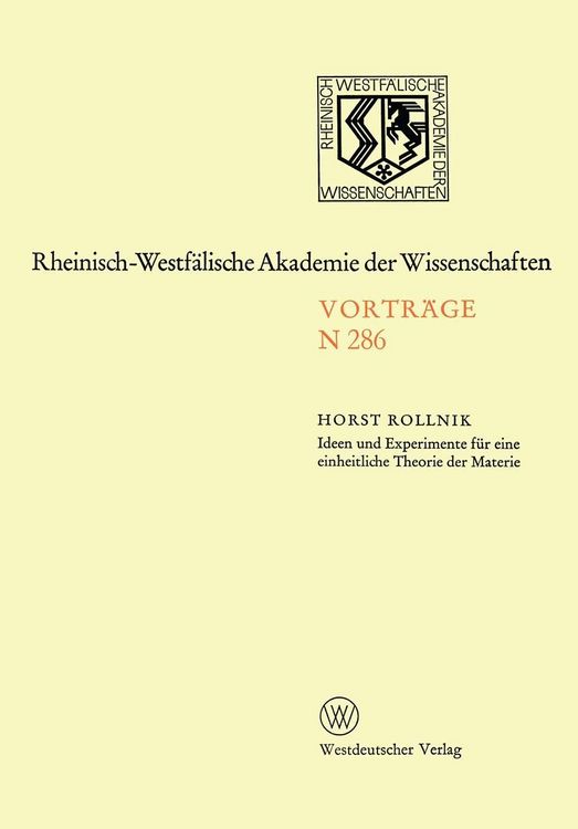 Produktbild: Ideen und Experimente f&uuml;r eine einheitliche Theorie der Materie