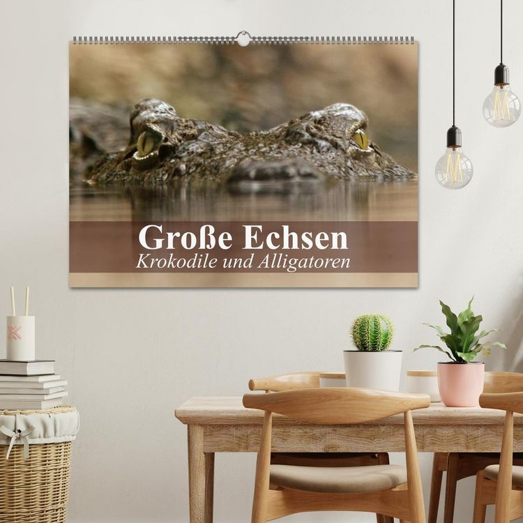 Produktbild: Gro&szlig;e Echsen. Krokodile und Alligatoren (Wandkalender 2026 DIN A2 quer), CALVENDO Monatskalender