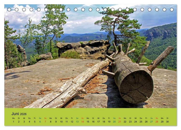 Produktbild: Im Elbsandstein - S&auml;chsisch-b&ouml;hmische Schweiz (Tischkalender 2026 DIN A5 quer), CALVENDO Monatskalender