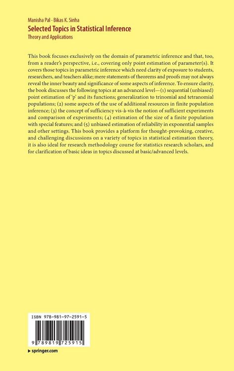 Produktbild: Selected Topics in Statistical Inference