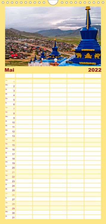 Produktbild: Familienplaner Reise durch Asien - Mongolei (Wandkalender 2022 , 21 cm x 45 cm, hoch)