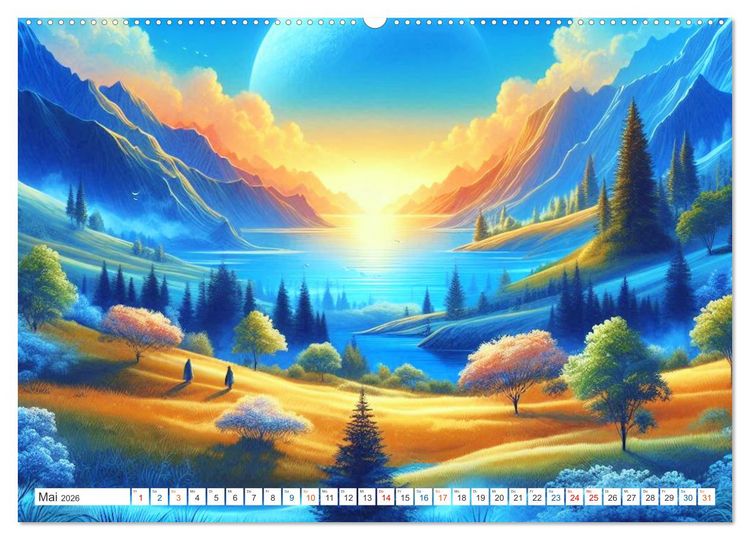 Produktbild: Futurplaneten (hochwertiger Premium Wandkalender 2026 DIN A2 quer), Kunstdruck in Hochglanz
