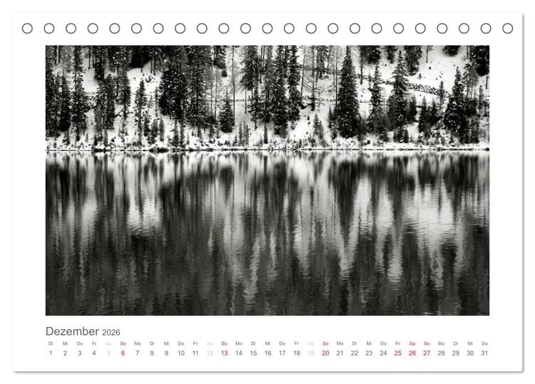 Produktbild: einfach schwarz-wei&szlig; (Tischkalender 2026 DIN A5 quer), CALVENDO Monatskalender
