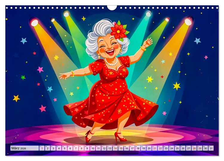 Produktbild: Oma rockt den Ruhestand - Lustiger Frauenkalender mit Humor (Wandkalender 2026 DIN A3 quer), CALVENDO Monatskalender