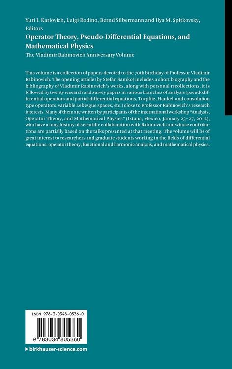 Produktbild: Operator Theory, Pseudo-Differential Equations, and Mathematical Physics