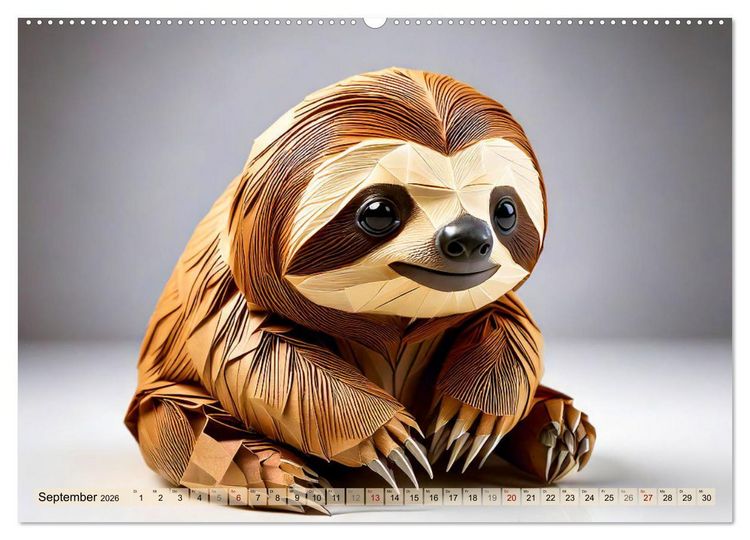Produktbild: Wilde Origami Tiere (Wandkalender 2026 DIN A2 quer), CALVENDO Monatskalender