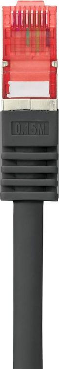 Produktbild: Renkforce RF-5469256 RJ45 Patchkabel CAT 6 S/FTP 2.00 m Schwarz mit Rastnasenschutz, vergoldete Steckkontakte, Flammwidrig 1 St.