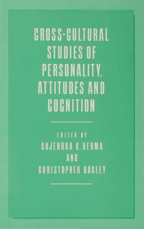 Produktbild: Cross-Cultural Studies of Personality, Attitudes and Cognition