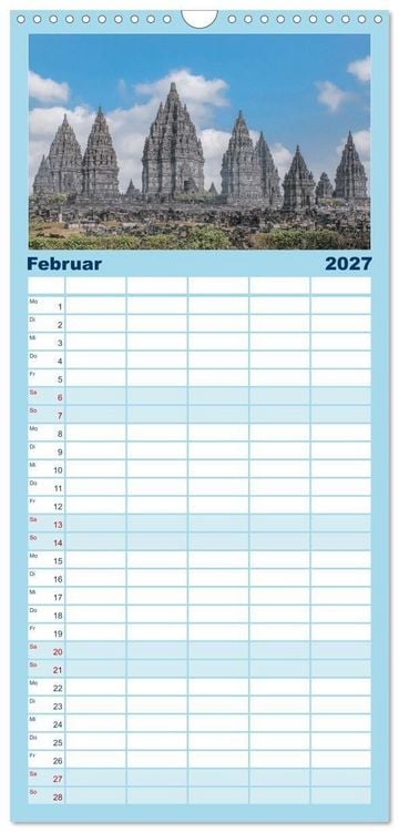Produktbild: Familienplaner 2027 - Indonesien - Ein atemberaubender Inselstaat. mit 5 Spalten (Wandkalender, 21 x 45 cm) CALVENDO