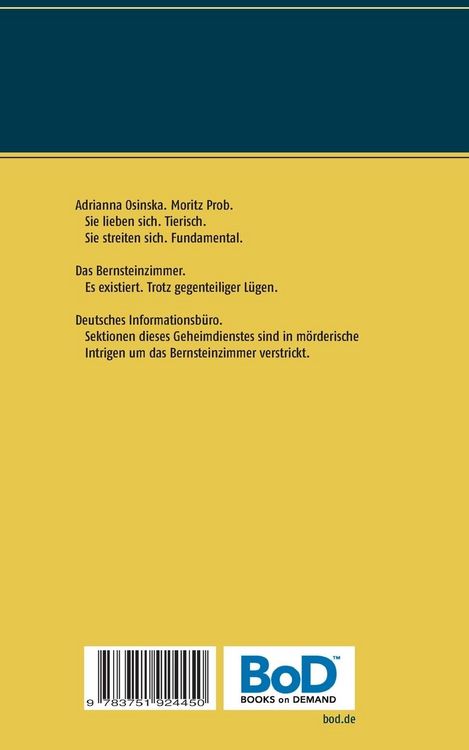 Produktbild: Das Bernsteinzimmer: September 2001