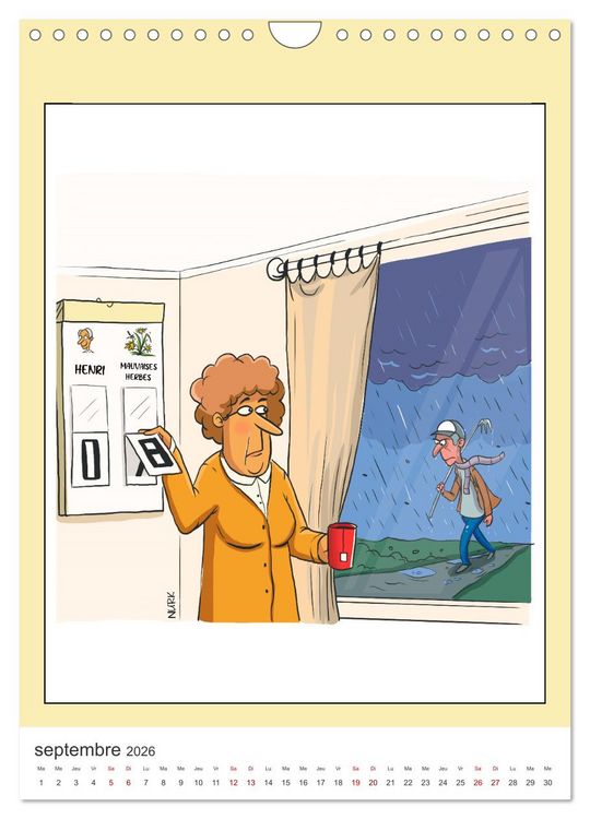 Produktbild: Les Babyboumeurs - Dessins humoristiques (Calendrier mural 2026 DIN A4 horizontal), CALVENDO calendrier mensuel