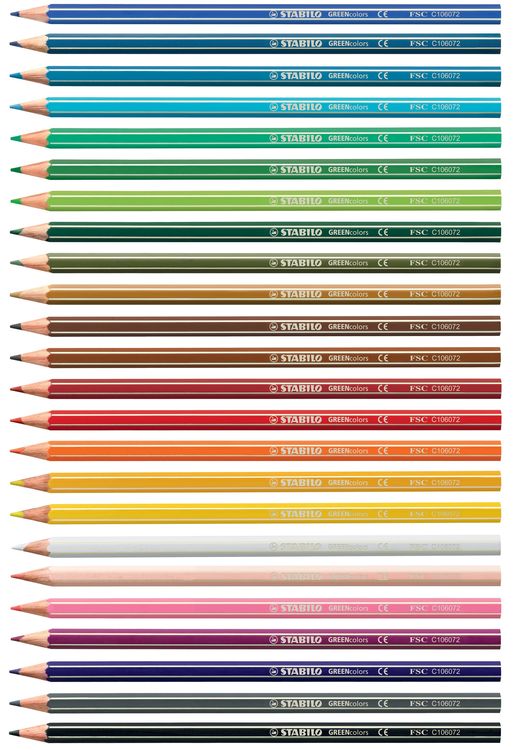 Umweltfreundlicher Buntstift - STABILO GREENcolors - 24er Pack - mit 24 verschiedenen Farben