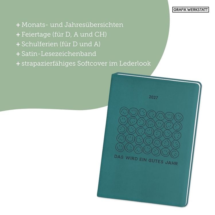 Produktbild: Terminplaner Lederlook 2027 Petrol
